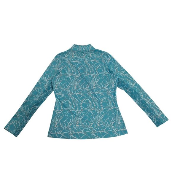 Gotta Womens XS Turquoise & White Rash Guard Swim Top With Zip Neck Design. - Picture 2 of 8